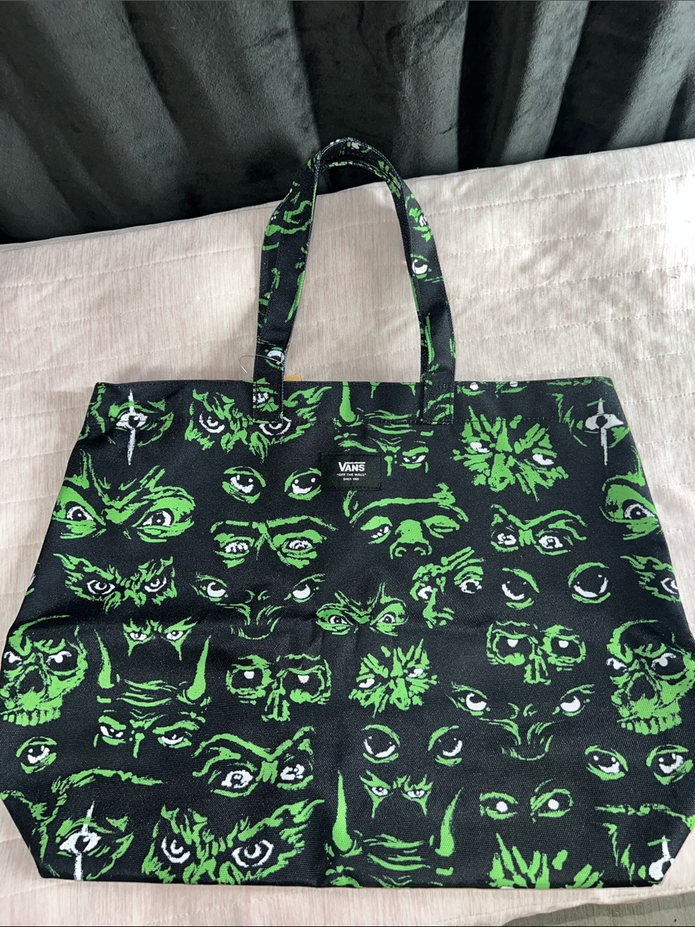 Vans Black & Neon Green “Dark Eyes Tote”